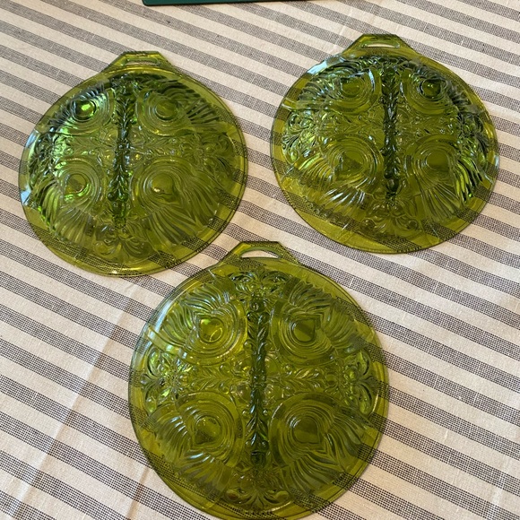 INDIANA GLASS Killarney Avocado Green Divided Dishes - Picture 8 of 9